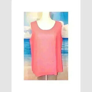 CORAL PINK Womans Sheer LIGHTWEIGHT, LOOSE Scoop REVERSABLE Neck size Med